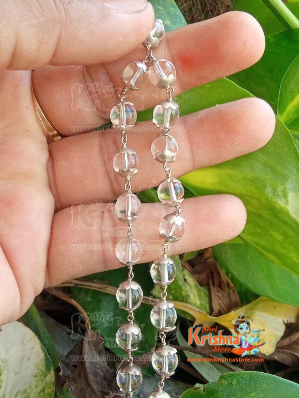 Sphatik silver chain Outlet