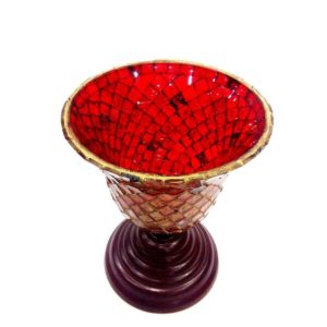 Decorative Oxidized and Glass Candle Stand