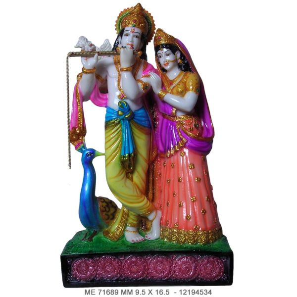 Buy Indian Religious Idol : Radha Krishna Colour Murti
