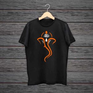 Lord Ganpati T-Shirt 100% Cotton Black Color