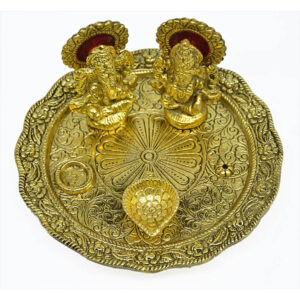 Lakshmi Ganesha arti plate – (14.5 x 14.5)