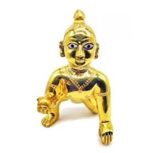 Laddu Gopal Ji Brass Idol without any paint