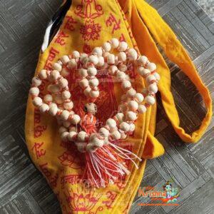 Japa Mala 108 + 1 Beads with Cotton Gaumukhi Japa Bag - Premium