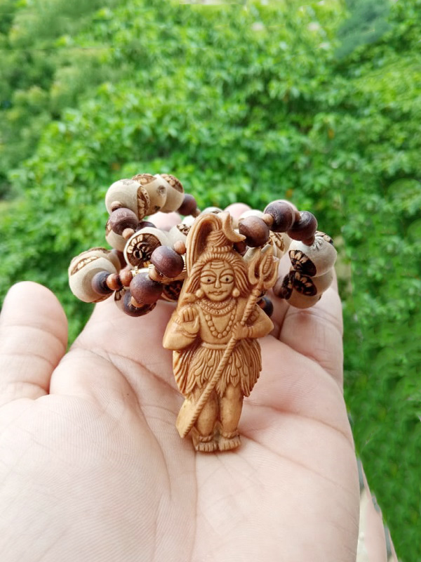 Shivji Locket Mala With Om Namah Shivay Tulsi Beads