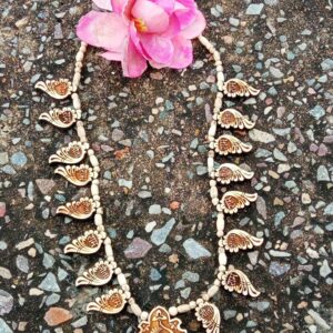 Sankh Leaf Locket Ram Naam Necklace Pure Tulsi