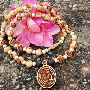 Om Locket Mala With Radha Naam Rosary Beads