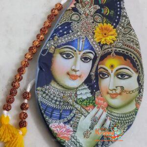 Shri Radhey Shyam Digital Printed Bead Bag With Counter Mala