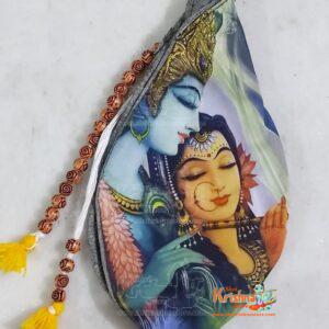 Shri Radha Krishna Digital Printed Japa Bead Bag With Sakshi Mala