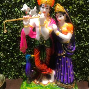 Multicolor Radha Krishna Poly Resin Idol Statue