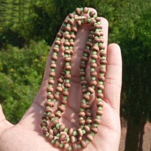 2 Round Shyam tulsi kanthi mala with english green crystal