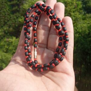 Dark & Orange Beads Shyama Kanthi Tulsi Mala