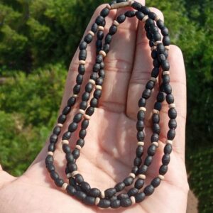 2 Round Dark Beads Shyama Kanthi Tulsi Mala - Premium