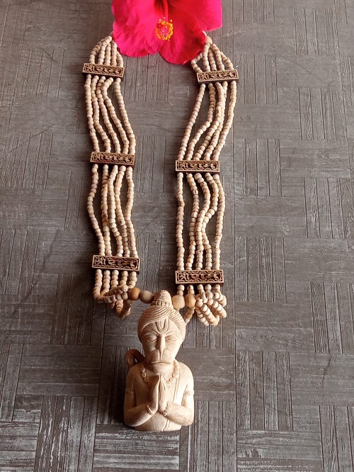 Shri Hanuman Baba Locket with Tulsi Puch Mala