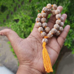 Holi Lotus 27+1 Beads Japa Mala With Yellow Tassel