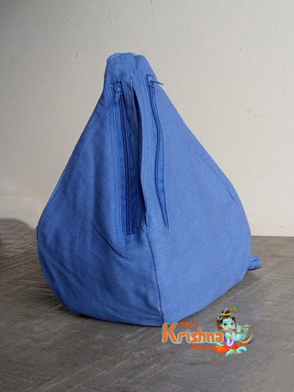 Blue Cotton Japa Bead Bag premium