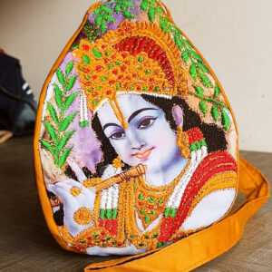 Lord Murlidhar Digital Print with Beautiful Embroidery Japa Bead Bag