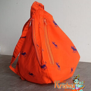 Orange Cotton Japa Bead Bag premium