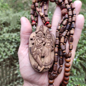 Divine Love Radha Krishna Tulasi Necklace Locket Mala