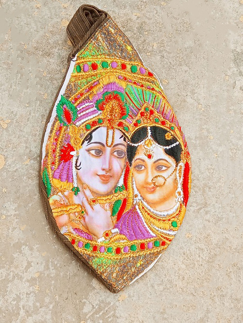 RADHA with Krishna Digital Print with Beautiful Embroidery Japa Bead Bag