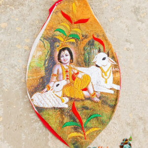Krishna & Cow Digital Print with Beautiful Embroidery Japa Bead Bag
