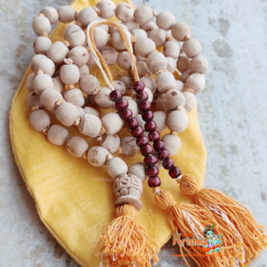 Shyama Tulsi Japa Mala in Yellow Tassel with Krishna Guru Bead and Yellow Gomukhi- Supper Fine Quality