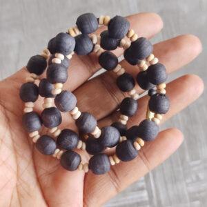 Shyma Tulsi One Round Kanthi Mala-Beads Size 10 mm - Black Beauty