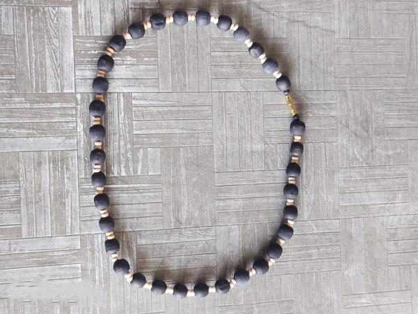 Shyma Tulsi One Round Kanthi Mala-Beads Size 10 mm - Black Beauty