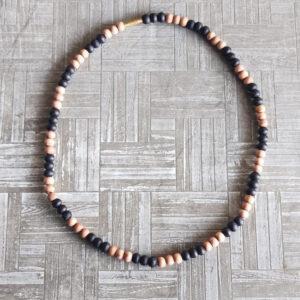 One Round Black And White Tulsi Kanthi Mala