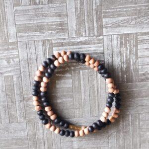 One Round Black And White Tulsi Kanthi Mala