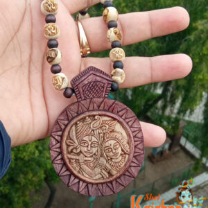 Shri Radha Krishn Beautiful Hand Carved Design Tulsi Locket Mala