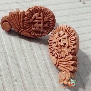 Ram naam peacock shaped tulsi earring - amazing carving from vrindavan