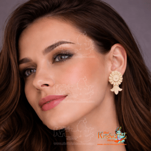 Flower Shaped Pure Tulsi Earrings