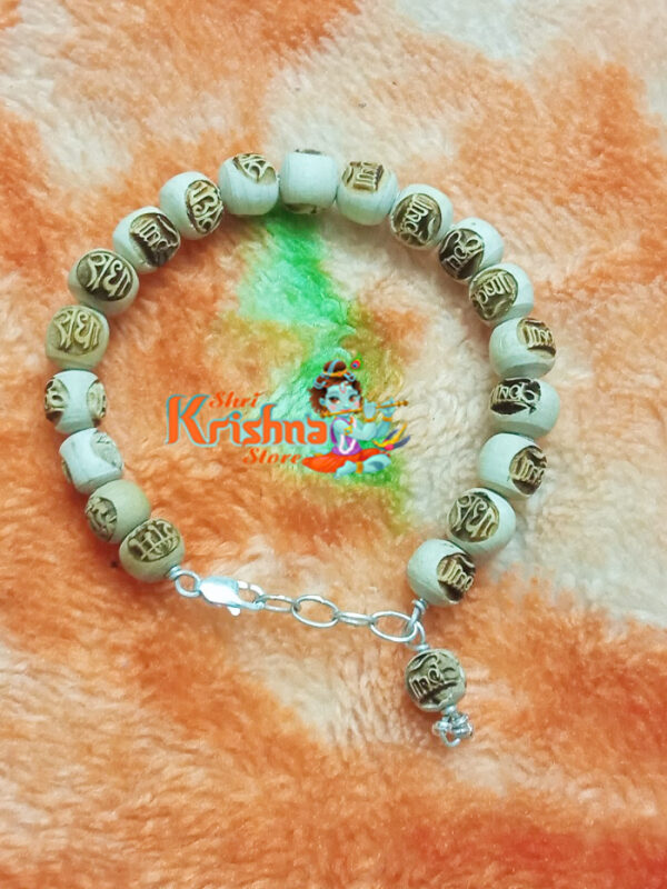 Sterling Silver Radha Krishna Tulsi Bracelet with siver wire – Classical