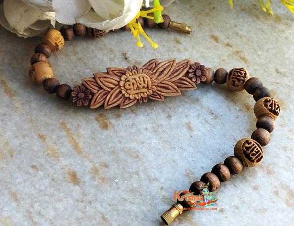 Uniquely carved Krishna Tulsi Bracelet-Classical