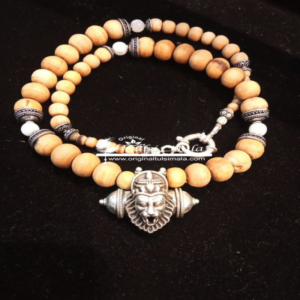 Sterling Silver Divine Narasimha Kavacha with Holy Tulsi Beads