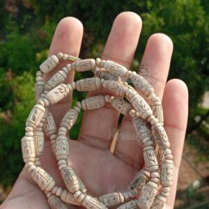 Two Round Kanthi Mala Radha Carved Beads-Premium