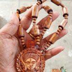 Beautifully Design Kali Maa Tulsi Carved Locket Pendant Mala