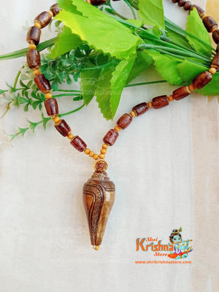 Conch Design Original Tulsi Locket Mala | www.shrikrishnastore.com