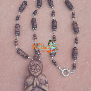 Shri Hanuman Baba Tulsi Locket With Silver Tulsi Mala