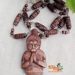 Shri Hanuman Baba Tulsi Locket With Silver Tulsi Mala