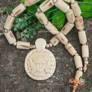 Kali Maa Beautifully Carved Tulsi Pendant
