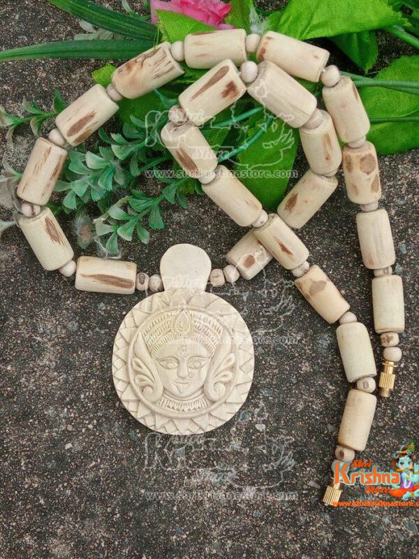 Kali Maa Beautifully Carved Tulsi Pendant