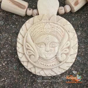 Kali Maa Beautifully Carved Tulsi Pendant