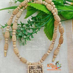 Shri Krishna Bhaktmal Tulsi Locket with Radha Carved Beads Tulsi Mala