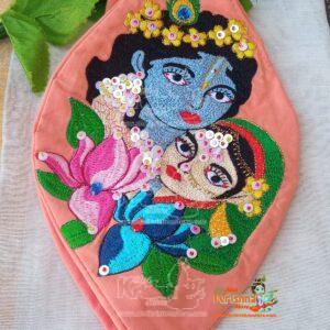 Radha with Krishna Embroidery Japa Bag