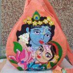Radha with Krishna Embroidery Japa Bag