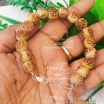 Ram Ram Tulsi Beads Bracelet with Silver Sterling