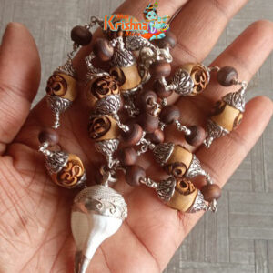 Hanuman Baba Gada Silver Pendant with beautifully designed silver Garland