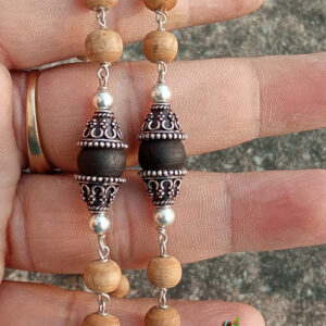 Beautiful Design Silver Natural Tulsi Beads Mala