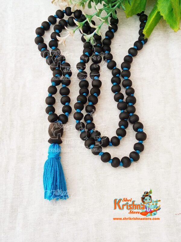 Beautiful Design Dark Shyma Tulsi 108 + 1 Beads Japa Mala